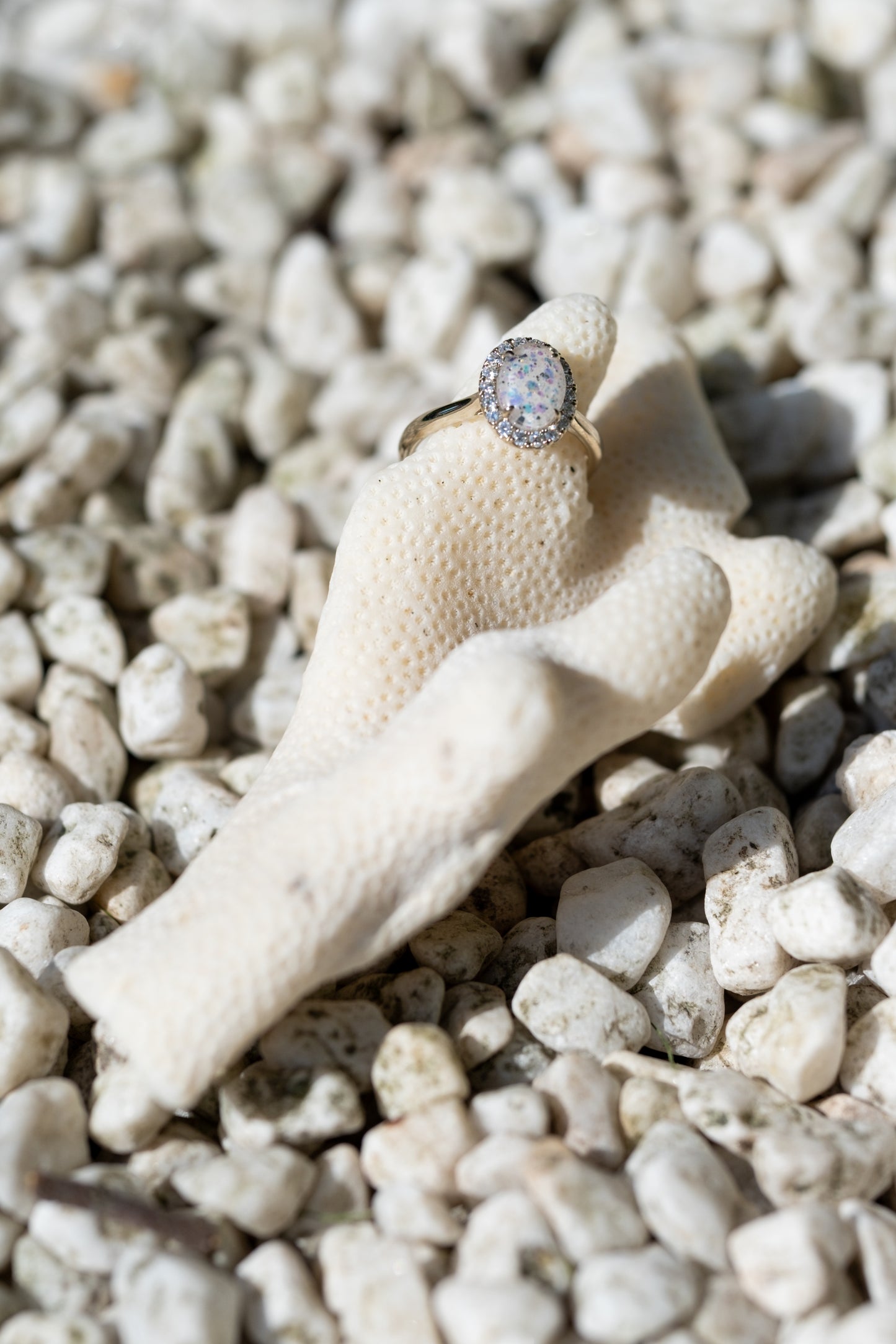Celestine Halo Ring