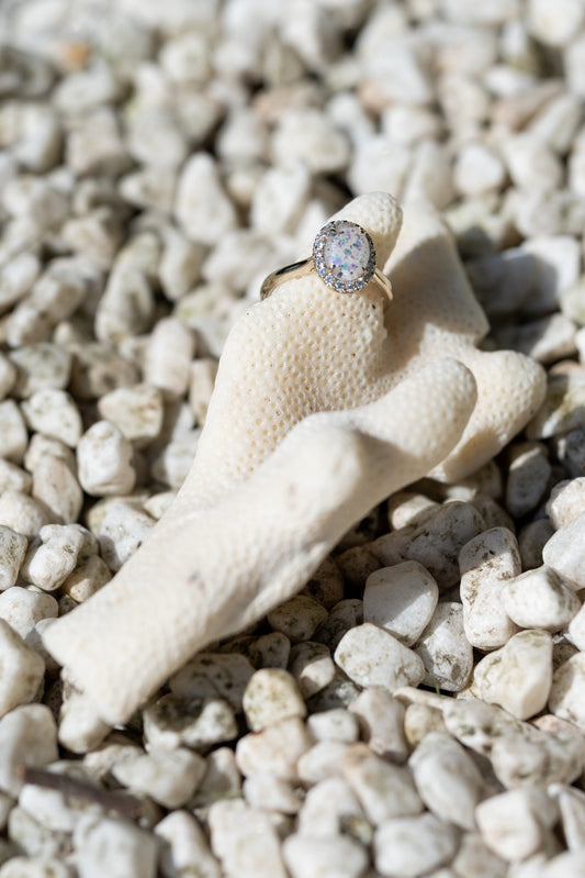 Celestine Halo Ring