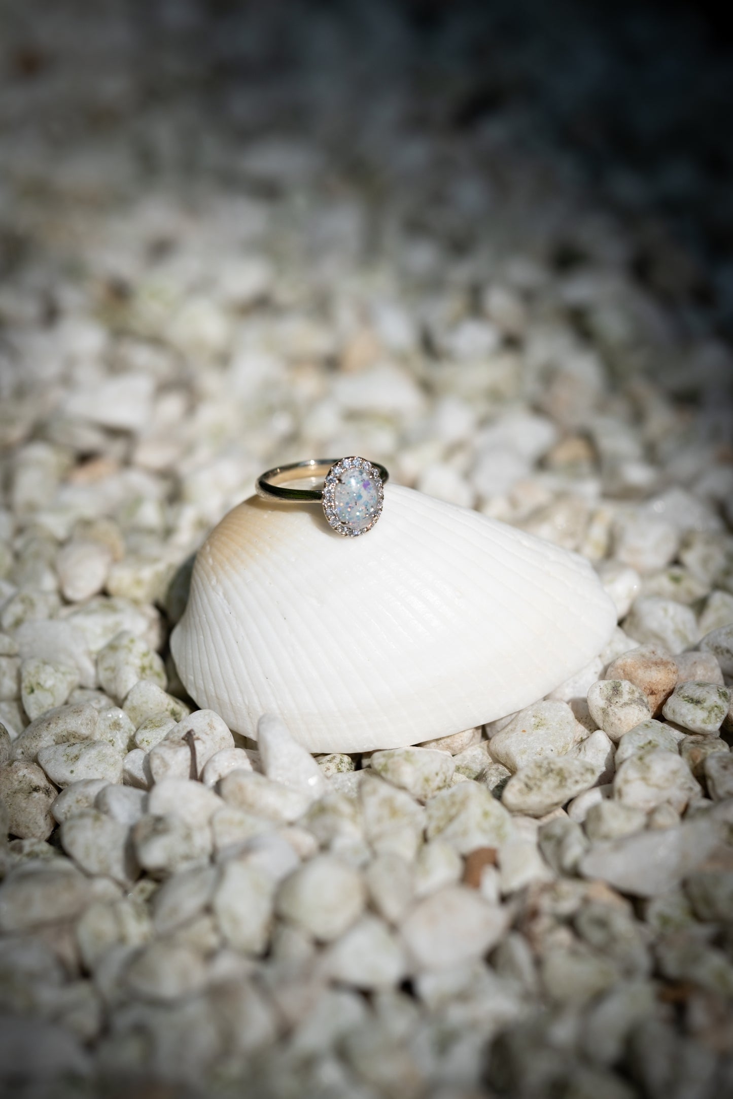 Celestine Halo Ring