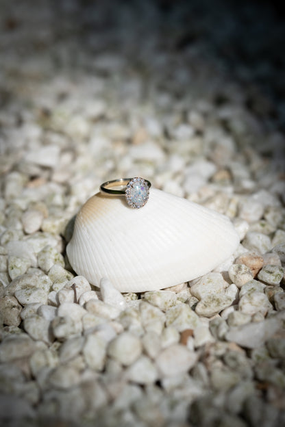 Celestine Halo Ring
