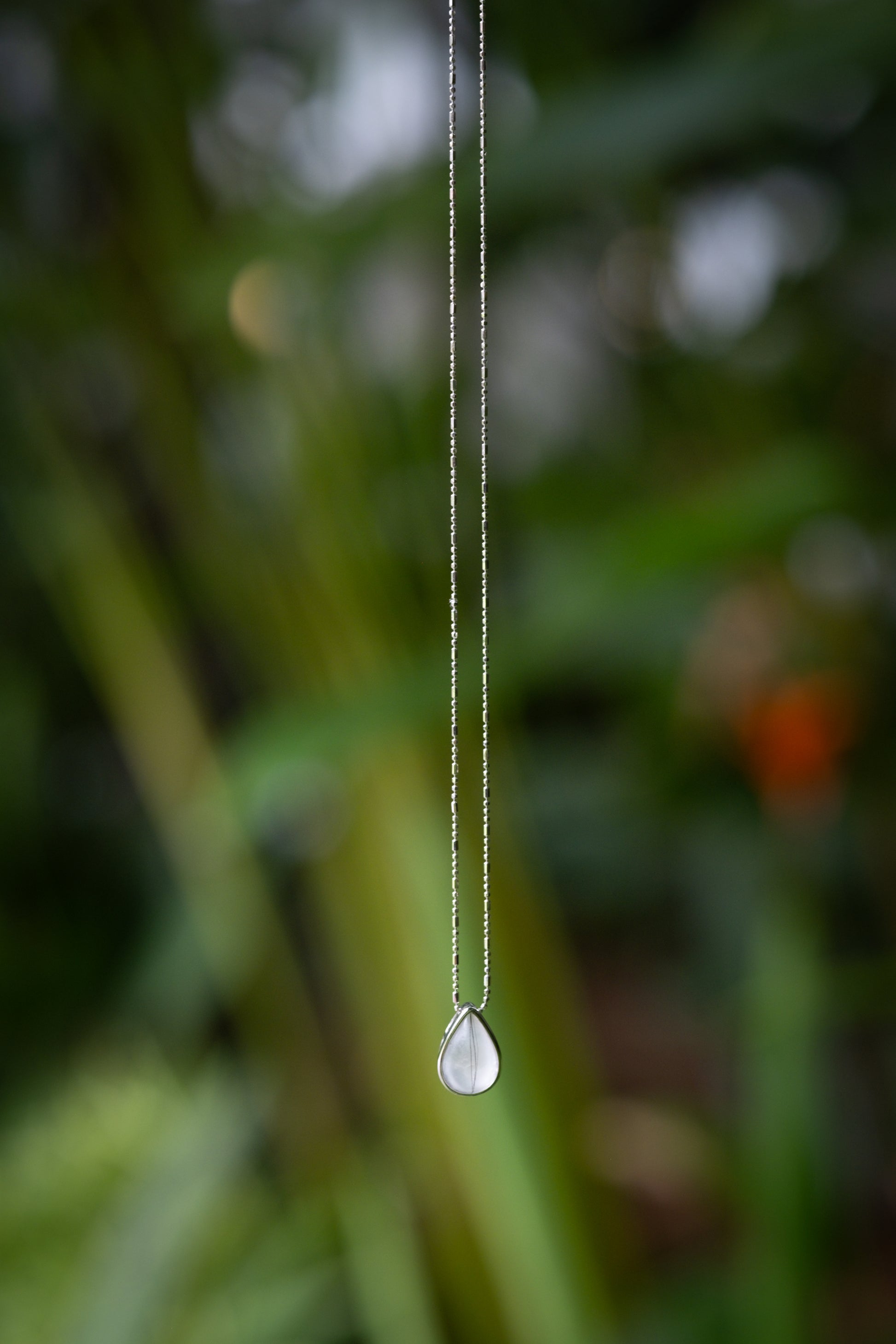 Dewdrop solid gold breastmilk necklace, a tender everyday keepsake