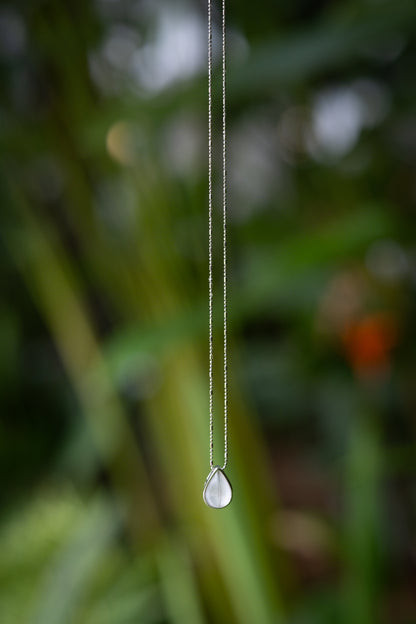 Dewdrop solid gold breastmilk necklace, a tender everyday keepsake