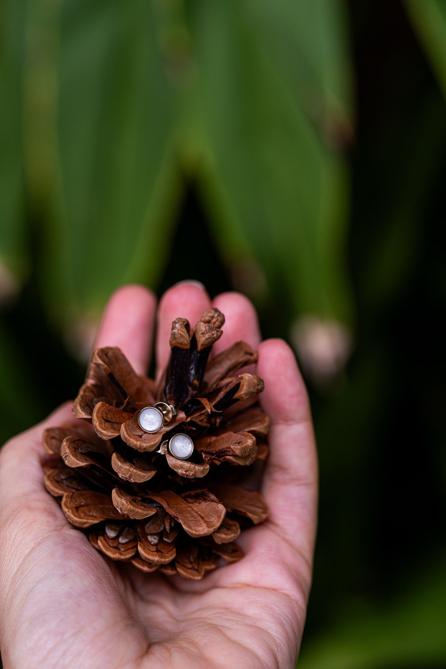 Solid gold breastmilk studs, delicate everyday earrings by Love Juno Gems